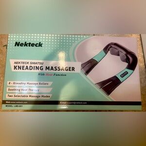 Nekteck Shiatsu LMS-801 Blue Black Corded Electric S Kneading Massager With Heat